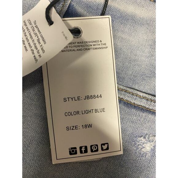 Judy Blue Watch Her Bloom Distressed Mid Rise Skinny Jean 18W NWT - Picture 8 of 12